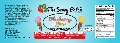 BP Blueberry Jam - No Sugar Added (16oz)
