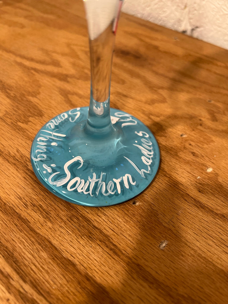 Painted wine glass - Southern Ladies Up To Something – The Berry Patch