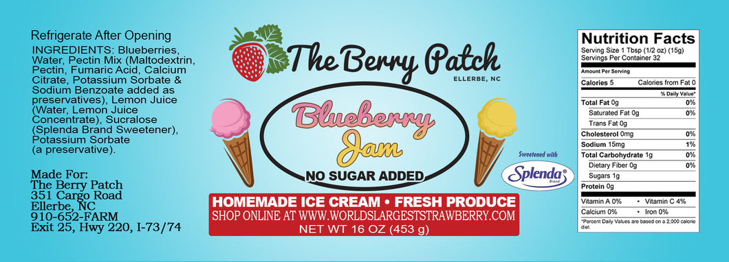 BP Blueberry Jam - No Sugar Added (16oz)