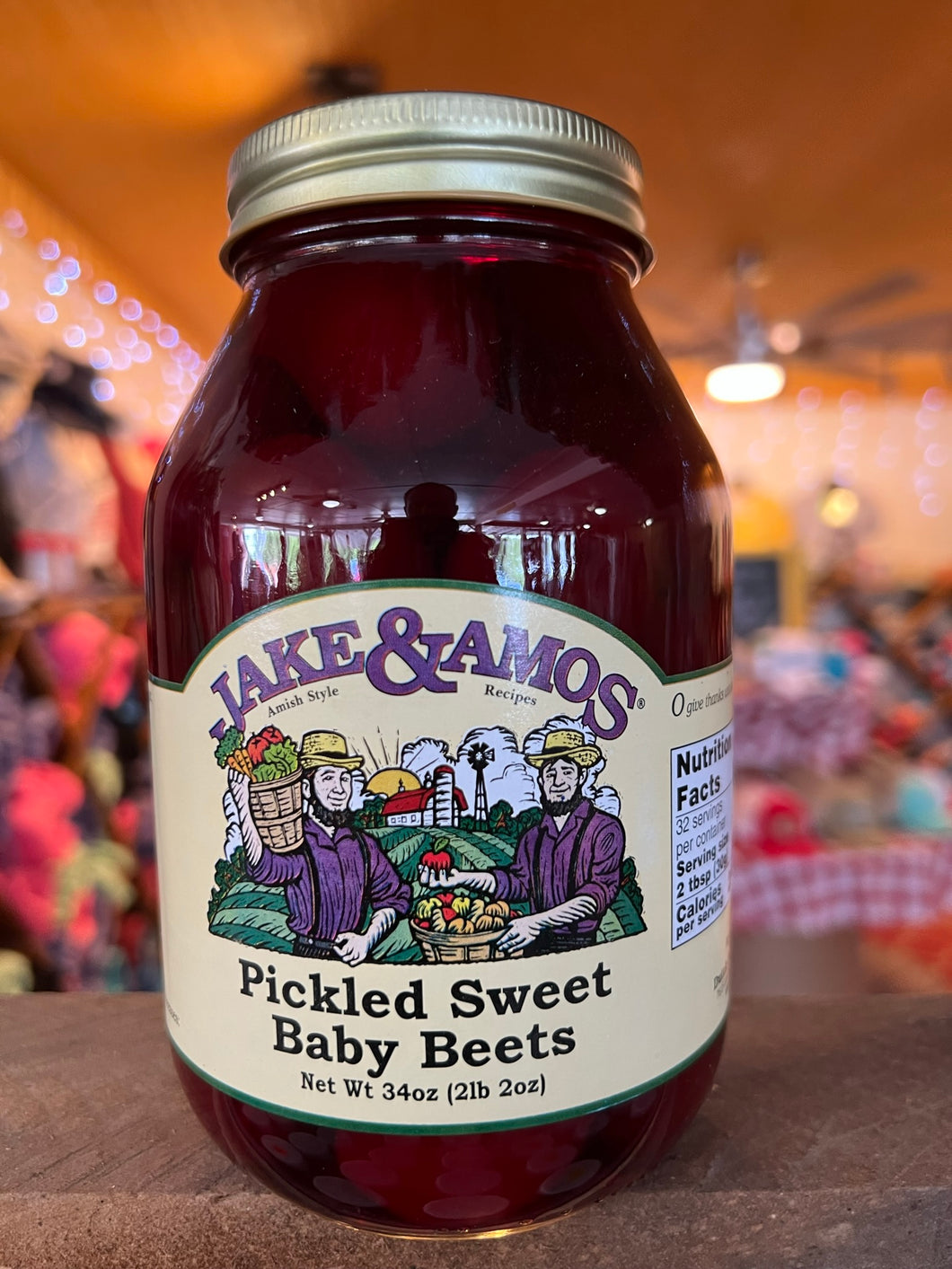 Jake and Amos Pickled Sweet Baby Beets - 34oz